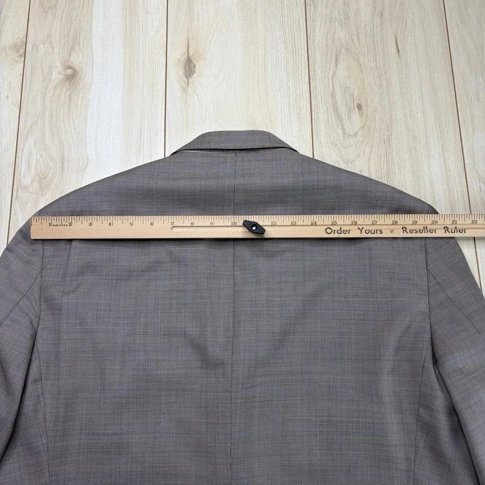 Brooks Brothers 346 Madison Fit Windowpane Glen Plaid Wool Suit Mens 45R 34x29